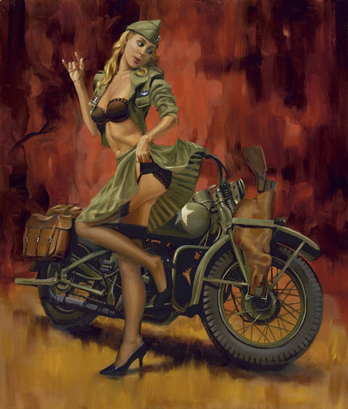 WW II Motorcycle Art